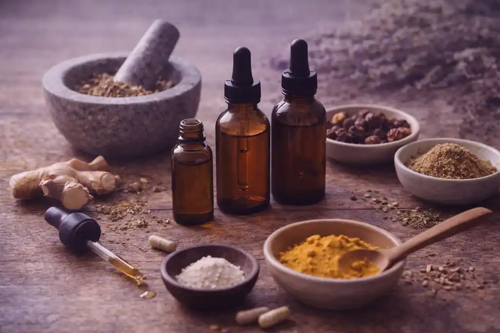 Herbs, oils and spices for traditional Ayurvedic remedies